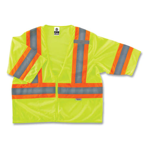 Glowear 8330z Class 3 Two-tone Zipper Vest, Polyester, Small/medium, Lime, Ships In 1-3 Business Days - Image 1