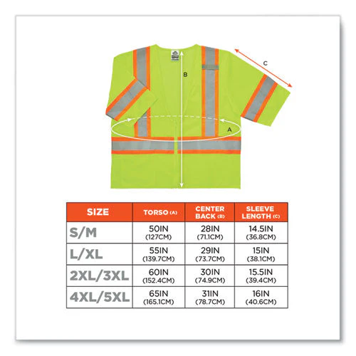Glowear 8330z Class 3 Two-tone Zipper Vest, Polyester, Largel/x-large, Lime, Ships In 1-3 Business Days - Image 3