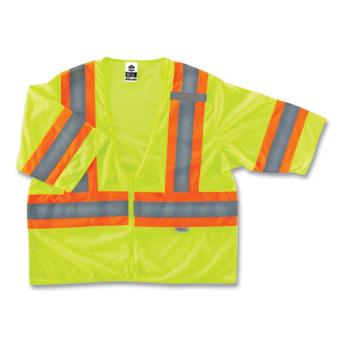 Glowear 8330z Class 3 Two-tone Zipper Vest, Polyester, 2x-large/3x-large, Lime, Ships In 1-3 Business Days - Image 1