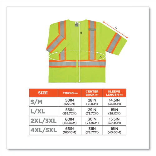 Glowear 8330z Class 3 Two-tone Zipper Vest, Polyester, 2x-large/3x-large, Lime, Ships In 1-3 Business Days - Image 2