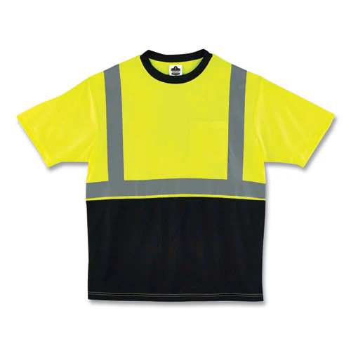 Glowear 8289bk Class 2 Hi-vis T-shirt With Black Bottom, 2x-large, Lime, Ships In 1-3 Business Days - Image 1