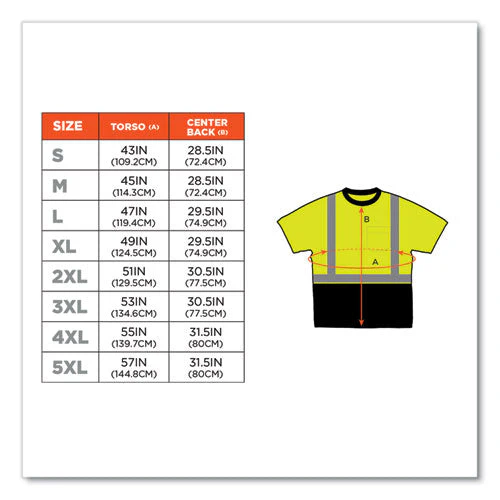 Glowear 8289bk Class 2 Hi-vis T-shirt With Black Bottom, 3x-large, Lime, Ships In 1-3 Business Days - Image 3