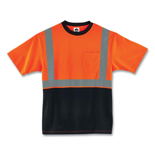 Glowear 8289bk Class 2 Hi-vis T-shirt With Black Bottom, Small, Orange, Ships In 1-3 Business Days - Image 1