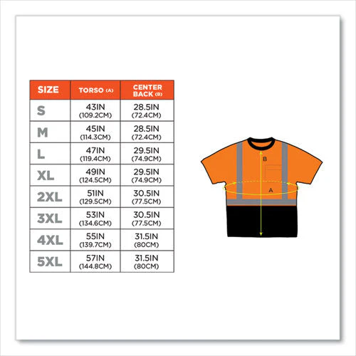 Glowear 8289bk Class 2 Hi-vis T-shirt With Black Bottom, 2x-large, Orange, Ships In 1-3 Business Days - Image 3