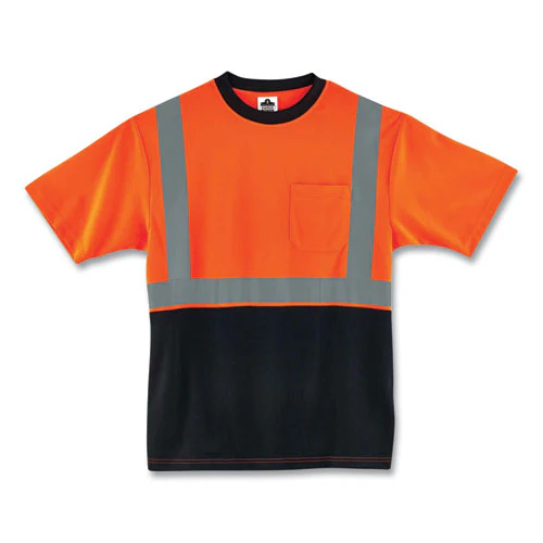 Glowear 8289bk Class 2 Hi-vis T-shirt With Black Bottom, 4x-large, Orange, Ships In 1-3 Business Days - Image 1