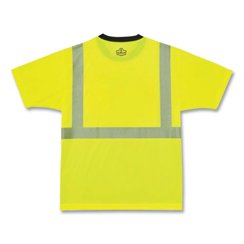 Glowear 8280bk Class 2 Performance T-shirt With Black Bottom, Polyester, Small, Lime, Ships In 1-3 Business Days - Image 2