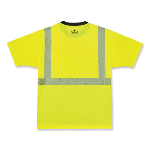 Glowear 8280bk Class 2 Performance T-shirt With Black Bottom, Polyester, Medium, Lime, Ships In 1-3 Business Days - Image 3