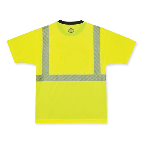 Glowear 8280bk Class 2 Performance T-shirt With Black Bottom, Polyester, Large, Lime, Ships In 1-3 Business Days - Image 2