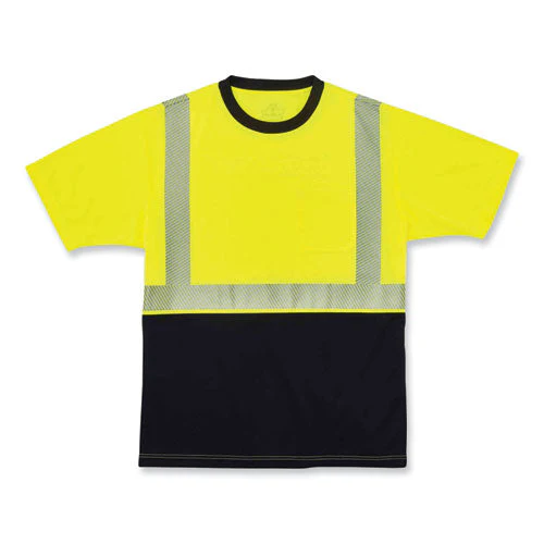 Glowear 8280bk Class 2 Performance T-shirt With Black Bottom, Polyester, 3x-large, Lime, Ships In 1-3 Business Days - Image 1