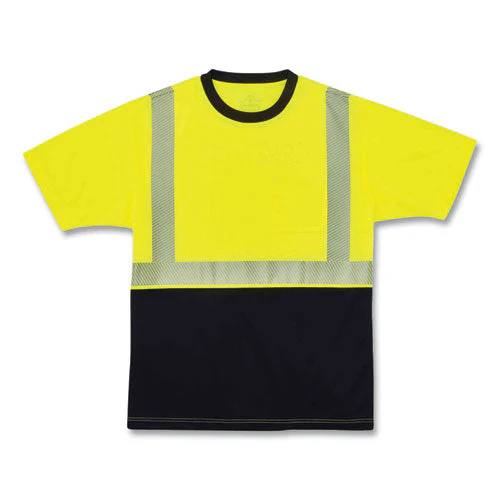 Glowear 8280bk Class 2 Performance T-shirt With Black Bottom, Polyester, 4x-large, Lime, Ships In 1-3 Business Days - Image 1
