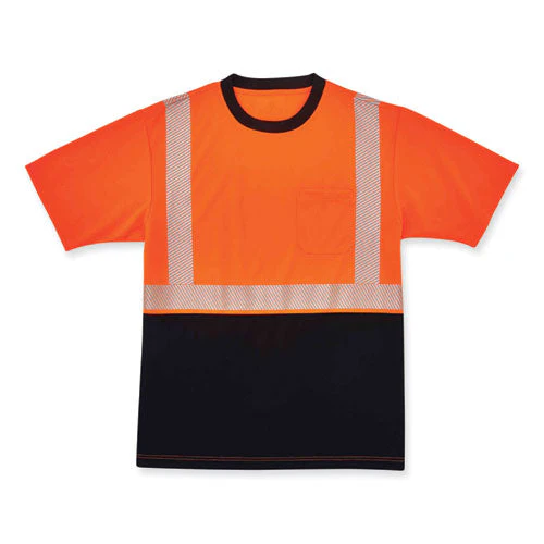 Glowear 8280bk Class 2 Performance T-shirt With Black Bottom, Polyester, X-large, Orange, Ships In 1-3 Business Days - Image 1