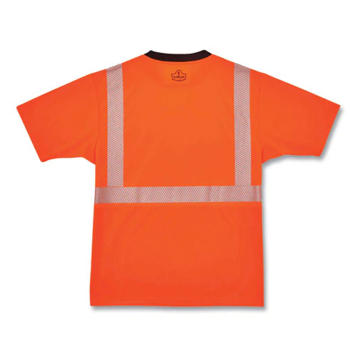 Glowear 8280bk Class 2 Performance T-shirt With Black Bottom, Polyester, 5x-large, Orange, Ships In 1-3 Business Days - Image 3