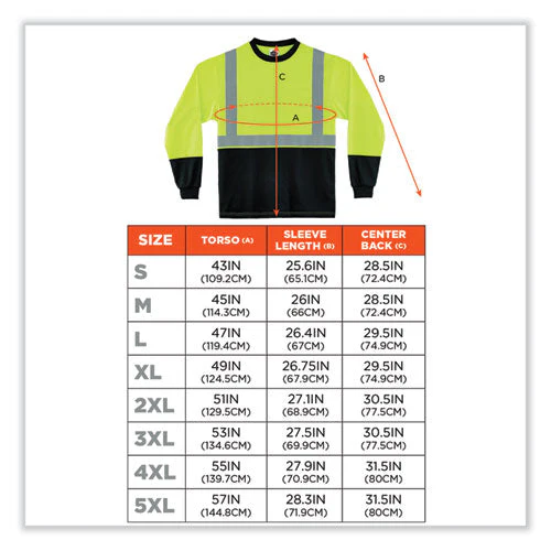 Glowear 8281bk Class 2 Long Sleeve Shirt With Black Bottom, Polyester, 4x-large, Lime, Ships In 1-3 Business Days - Image 3