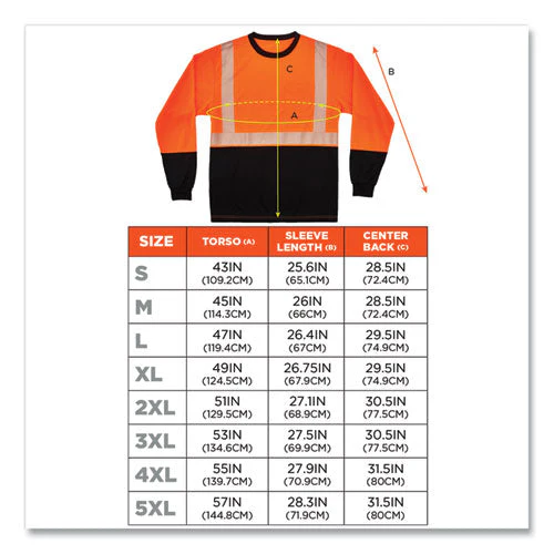 Glowear 8281bk Class 2 Long Sleeve Shirt With Black Bottom, Polyester, 2x-large, Orange, Ships In 1-3 Business Days - Image 2