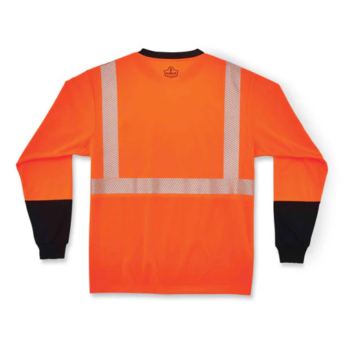 Glowear 8281bk Class 2 Long Sleeve Shirt With Black Bottom, Polyester, 4x-large, Orange, Ships In 1-3 Business Days - Image 2