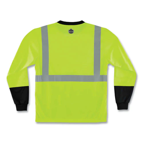 Glowear 8291bk Type R Class 2 Black Front Long Sleeve T-shirt, Polyester, X-large, Lime, Ships In 1-3 Business Days - Image 2