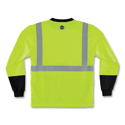 Glowear 8291bk Type R Class 2 Black Front Long Sleeve T-shirt, Polyester, 3x-large, Lime, Ships In 1-3 Business Days - Image 3