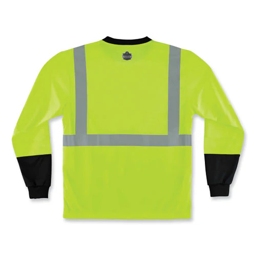 Glowear 8291bk Type R Class 2 Black Front Long Sleeve T-shirt, Polyester, 4x-large, Lime, Ships In 1-3 Business Days - Image 3