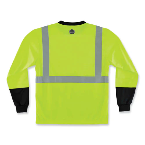 Glowear 8291bk Type R Class 2 Black Front Long Sleeve T-shirt, Polyester, 5x-large, Lime, Ships In 1-3 Business Days - Image 3