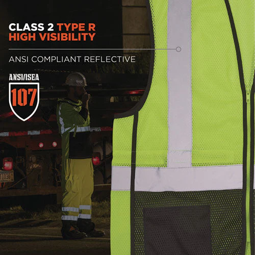 Glowear 8210z Hi-vis Class 2 Mesh Vest, Small To Medium, Lime, Ships In 1-3 Business Days - Image 2