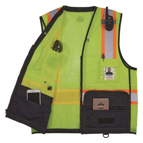 Glowear 8251hdz Class 2 Two-tone Hi-vis Safety Vest, Small To Medium, Lime, Ships In 1-3 Business Days - Image 2