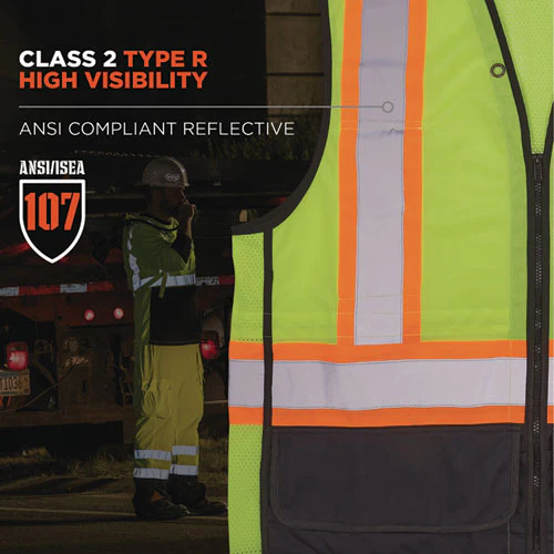 Glowear 8251hdz Class 2 Two-tone Hi-vis Safety Vest, 2x-large To 3x-large, Lime, Ships In 1-3 Business Days - Image 3