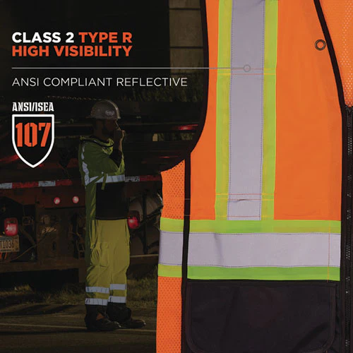 Glowear 8251hdz Class 2 Two-tone Hi-vis Safety Vest, Large To X-large, Orange, Ships In 1-3 Business Days - Image 3