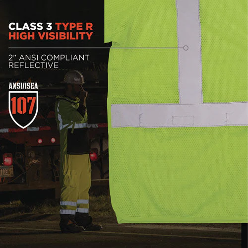 Glowear 8315ba Class 3 Hi-vis Breakaway Safety Vest, 4x-large To 5x-large, Lime, Ships In 1-3 Business Days - Image 3