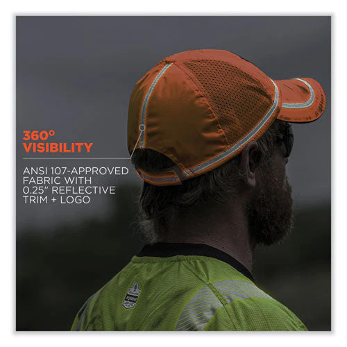 Glowear 8930 Hi-vis Baseball Cap, Polyester, One Size Fits Most, Orange, Ships In 1-3 Business Days - Image 3