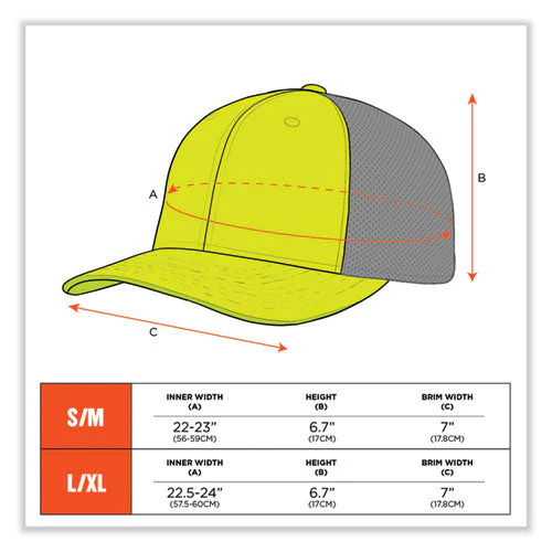 Glowear 8931 Reflective Stretch-fit Hat, Cotton/polyester, Small/medium, Hi-vis Lime, Ships In 1-3 Business Days - Image 3