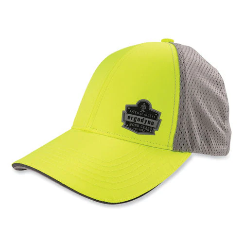 Glowear 8931 Reflective Stretch-fit Hat, Cotton/polyester, Ergodyne Logo, Large/xl, Hi-vis Lime, Ships In 1-3 Business Days - Image 1