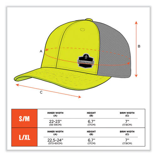 Glowear 8931 Reflective Stretch-fit Hat, Cotton/polyester, Ergodyne Logo, Large/xl, Hi-vis Lime, Ships In 1-3 Business Days - Image 3