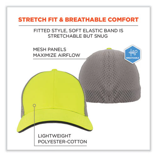 Glowear 8931 Reflective Stretch-fit Hat, Cotton/polyester, Large/x-large, Hi-vis Lime, Ships In 1-3 Business Days - Image 3