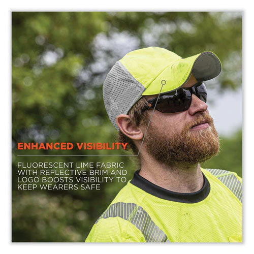 Glowear 8933 Reflective Snapback Hat, Cotton/polyester, Ergodyne Logo, One Size, Hi-vis Lime, Ships In 1-3 Business Days - Image 3