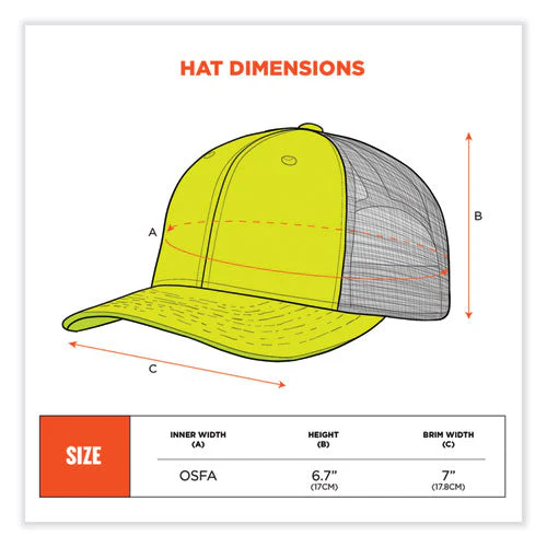 Glowear 8933 Reflective Snapback Hat, Cotton/polyester, One Size Fits Most, Hi-vis Lime, Ships In 1-3 Business Days - Image 3