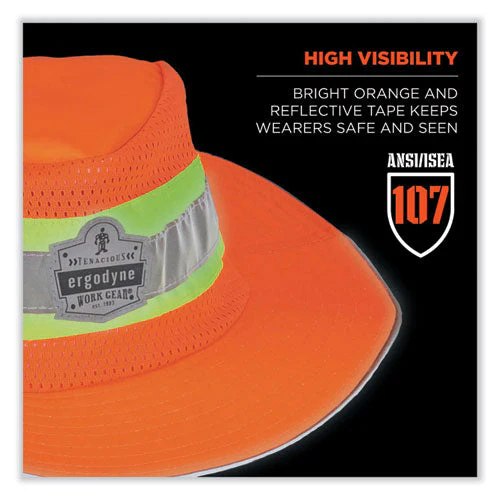 Glowear 8935 Hi-vis Ranger Sun Hat, Polyester, Small/medium, Orange, Ships In 1-3 Business Days - Image 3