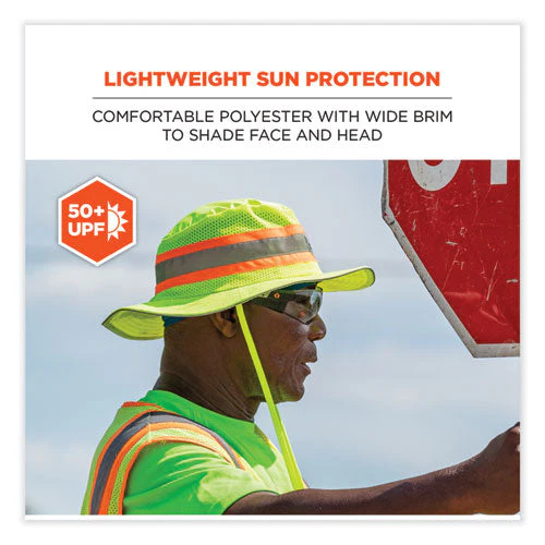 Glowear 8935 Hi-vis Ranger Sun Hat, Polyester, Large/x-large, Lime, Ships In 1-3 Business Days - Image 3