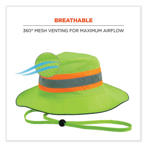 Glowear 8935 Hi-vis Ranger Sun Hat, Polyester, 2x-large/3x-large, Lime, Ships In 1-3 Business Days - Image 3
