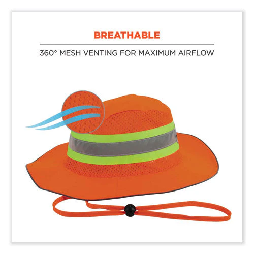 Glowear 8935 Hi-vis Ranger Sun Hat, Polyester, 2x-large/3x-large, Orange, Ships In 1-3 Business Days - Image 3