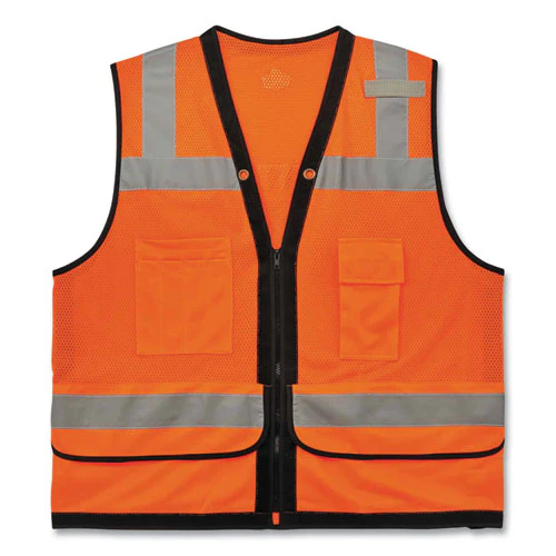 Glowear 8253hdz Class 2 Heavy-duty Mesh Surveyors Vest, Polyester, Large/x-large, Orange, Ships In 1-3 Business Days - Image 1