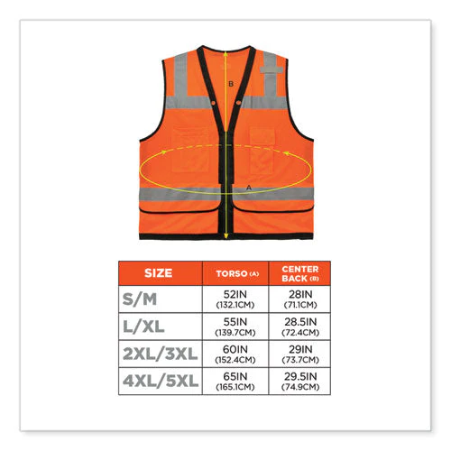 Glowear 8253hdz Class 2 Heavy-duty Mesh Surveyors Vest, Polyester, Large/x-large, Orange, Ships In 1-3 Business Days - Image 2
