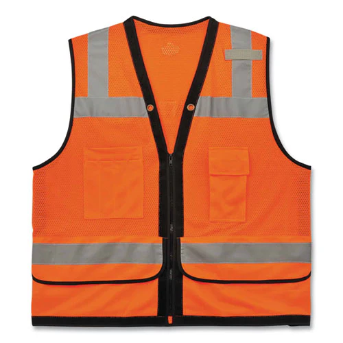 Glowear 8253hdz Class 2 Heavy-duty Mesh Surveyors Vest, Polyester, 2x-large/3x-large, Orange, Ships In 1-3 Business Days - Image 1
