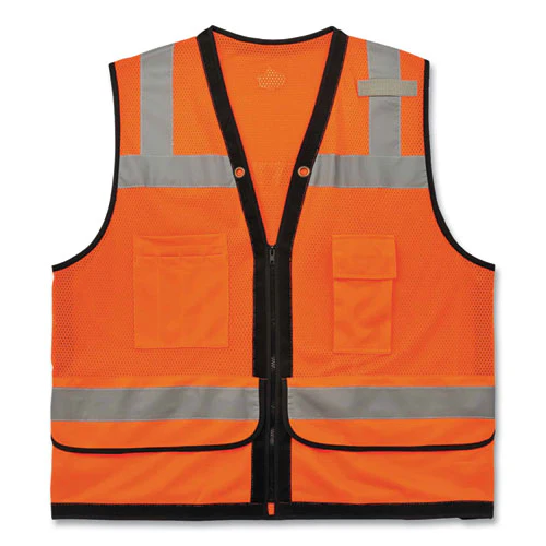Glowear 8253hdz Class 2 Heavy-duty Mesh Surveyors Vest, Polyester, 4x-large/5x-large, Orange, Ships In 1-3 Business Days - Image 1