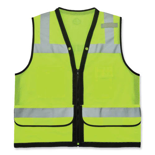 Glowear 8253hdz Class 2 Heavy-duty Mesh Surveyors Vest, Polyester, Large/x-large, Lime, Ships In 1-3 Business Days - Image 1