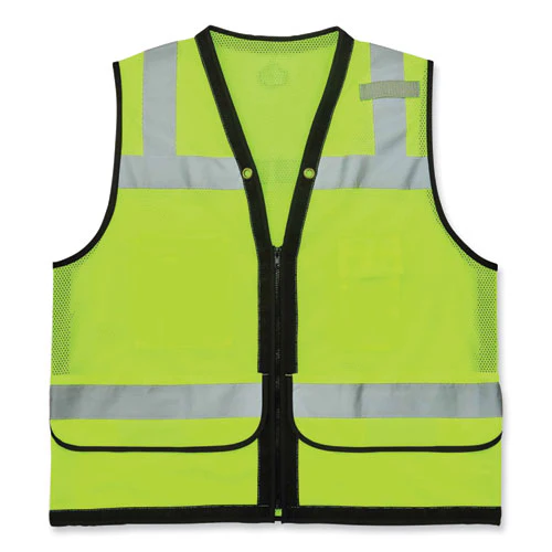 Glowear 8253hdz Class 2 Heavy-duty Mesh Surveyors Vest, Polyester, 4x-large/5x-large, Lime, Ships In 1-3 Business Days - Image 1