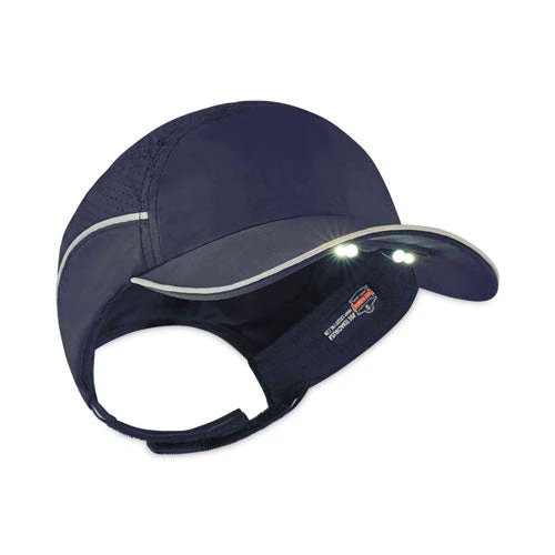 Skullerz 8965 Lightweight Bump Cap Hat With Led Lighting, Long Brim, Navy, Ships In 1-3 Business Days - Image 1