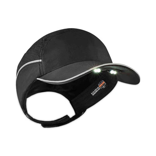 Skullerz 8965 Lightweight Bump Cap Hat With Led Lighting, Long Brim, Black, Ships In 1-3 Business Days - Image 2