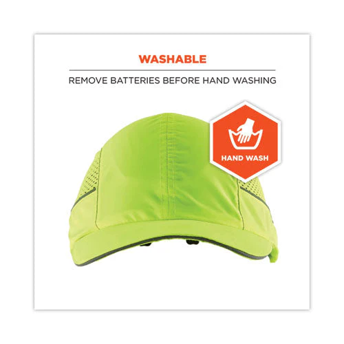 Skullerz 8960 Bump Cap With Led Lighting, Long Brim, Lime Green, Ships In 1-3 Business Days - Image 3