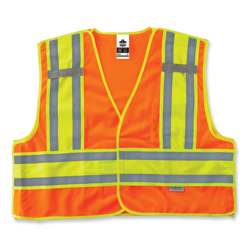 Glowear 8245psv Class 2 Public Safety Vest, Polyester, Large/x-large, Orange, Ships In 1-3 Business Days - Image 1