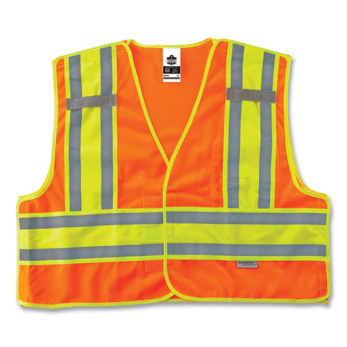 Glowear 8245psv Class 2 Public Safety Vest, Polyester, 4x-large/5x-large, Orange, Ships In 1-3 Business Days - Image 1